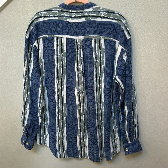 Vintage 90s Coogi style pattern art to wear button front shirt, men’s XL - Picture 9 of 10